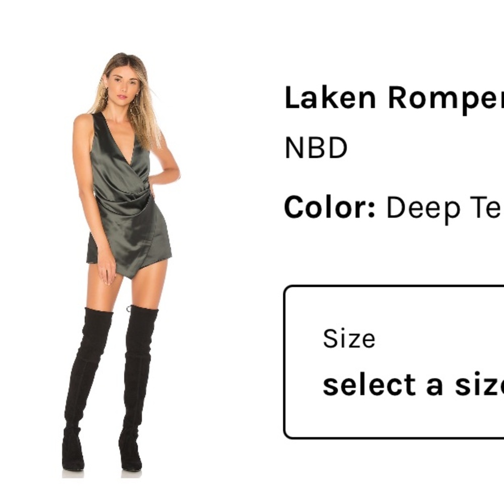 NBD romper dark green size xxs
